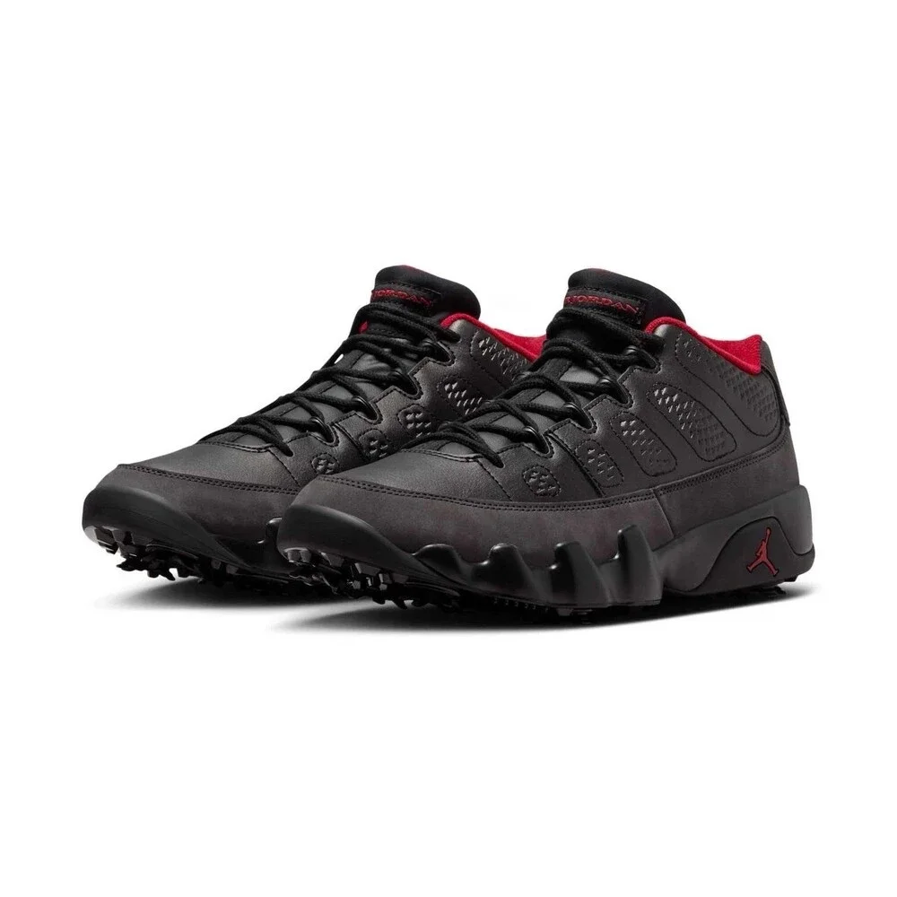 Nike Air Jordan 9 Low Retro Golf Black Dark Charcoal True Red Sz 10.5 FJ5934-002
